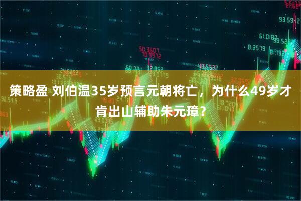 策略盈 刘伯温35岁预言元朝将亡，为什么49岁才肯出山辅助朱元璋？